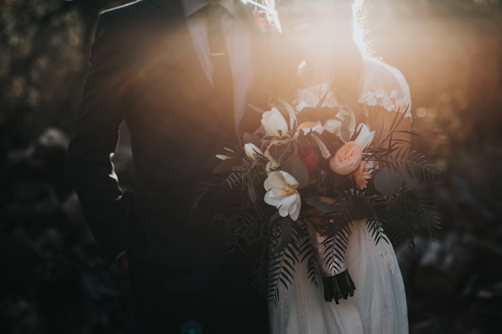 Wedding photographer's photo of a couple on their wedding day
